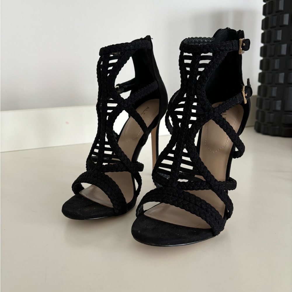 Black strapy aldo heels